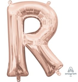 Air-Filled Letter "R"- Rose Gold 14" Balloon (Will Not Float)