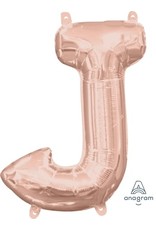 Air-Filled Letter "J"- Rose Gold 14" Balloon (Will Not Float)