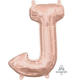 Air-Filled Letter "J"- Rose Gold 14" Balloon (Will Not Float)