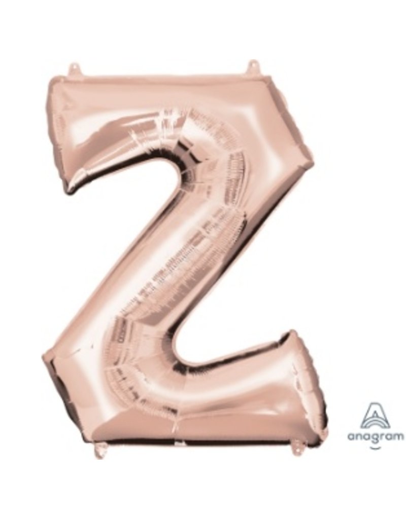 Rose Gold Letter Z Mylar 34" Balloon