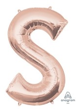 Rose Gold Letter S Mylar 34" Balloon