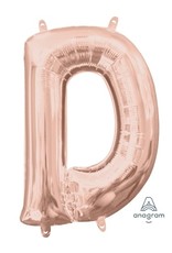 Air-Filled Letter "D"- Rose Gold 14" Balloon (Will Not Float)