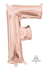 Air-Filled Letter "F"- Rose Gold 14" Balloon (Will Not Float)
