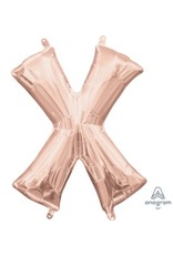 Air-Filled Letter "X"- Rose Gold 14" Balloon (Will Not Float)
