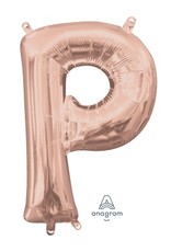 Air-Filled Letter "P"- Rose Gold 14" Balloon (Will Not Float)