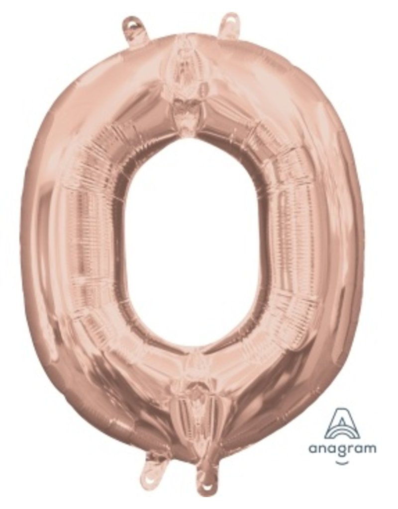 Air-Filled Letter "O"- Rose Gold 14" Balloon (Will Not Float)