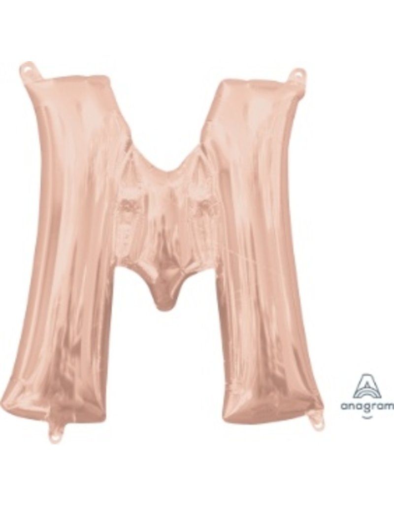 Air-Filled Letter "M"- Rose Gold 14" Balloon (Will Not Float)