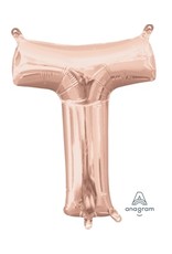 Air-Filled Letter "T"- Rose Gold 14" Balloon (Will Not Float)
