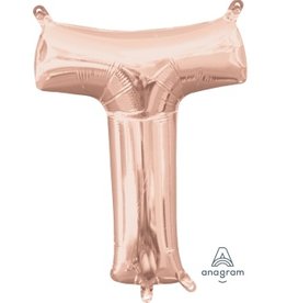Air-Filled Letter "T"- Rose Gold 14" Balloon (Will Not Float)