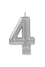 Numeral Metallic Candle #4 - Silver