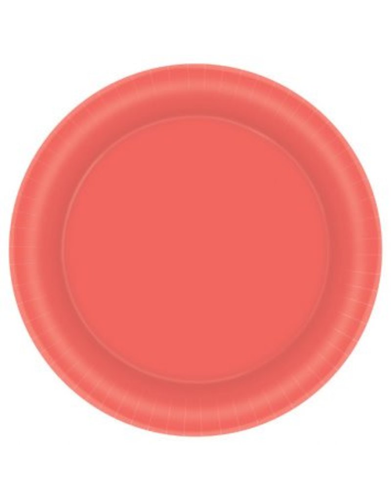 Pantone™ Living Coral Paper 8 1/2" Plates (20)