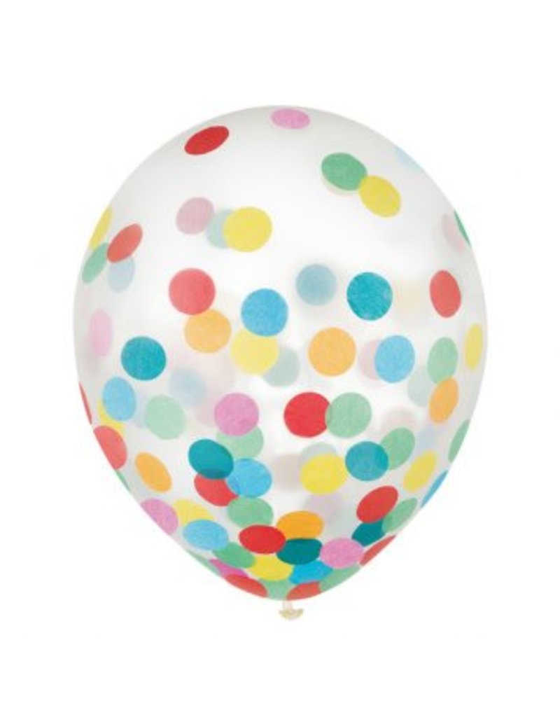 11" Confetti Filled Balloon (Not Treated) Inflated with Helium