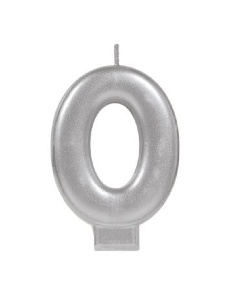 Numeral Metallic Candle #0 - Silver
