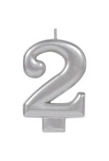 Numeral Metallic Candle #2 - Silver