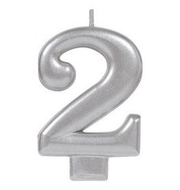 Numeral Metallic Candle #2 - Silver
