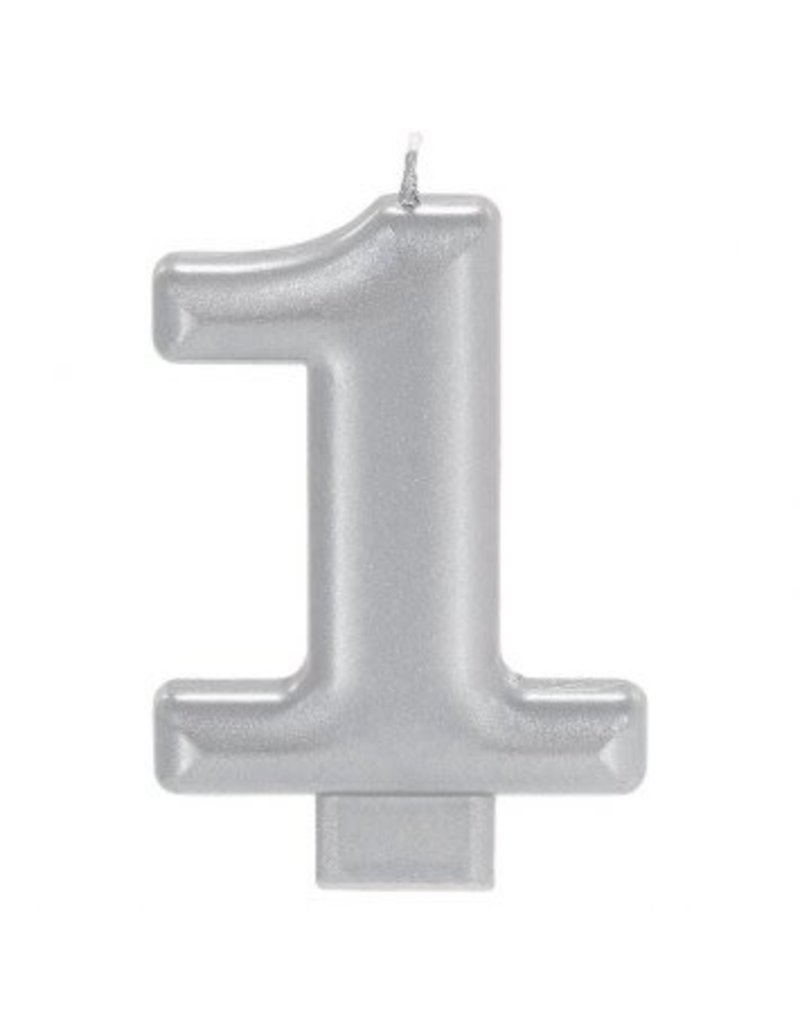 Numeral Metallic Candle #1 - Silver