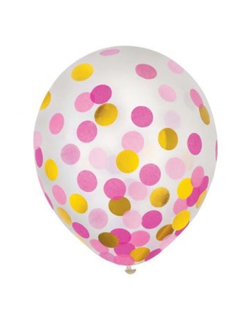 11" Confetti Filled Balloon (Not Treated) Inflated with Helium