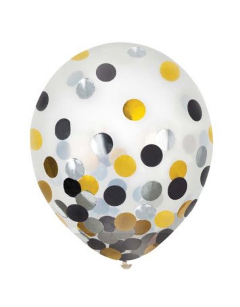 11" Confetti Filled Balloon (Not Treated) Inflated with Helium