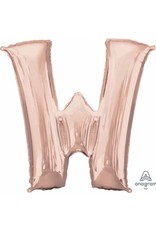 Rose Gold Letter W Mylar 34" Balloon