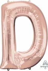 Rose Gold Letter D Mylar 34" Balloon