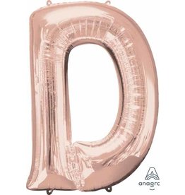 Rose Gold Letter D Mylar 34" Balloon