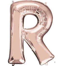 Rose Gold Letter R Mylar 34" Balloon