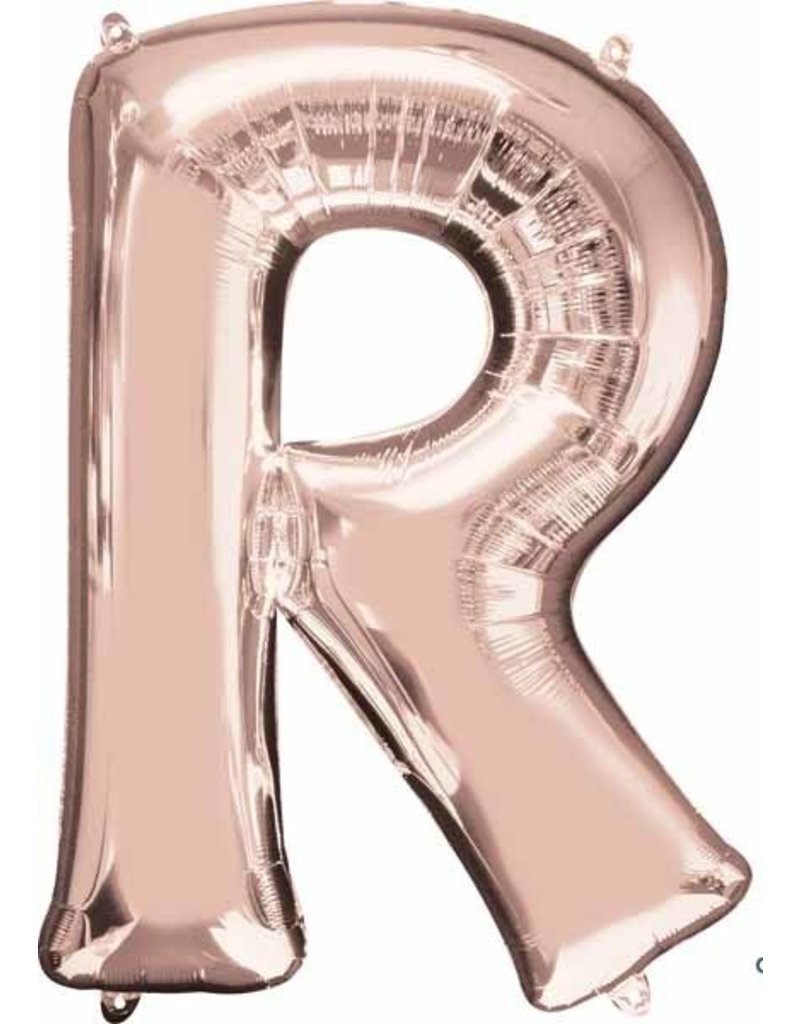Rose Gold Letter R Mylar 34" Balloon