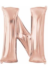 Rose Gold Letter N Mylar 34" Balloon