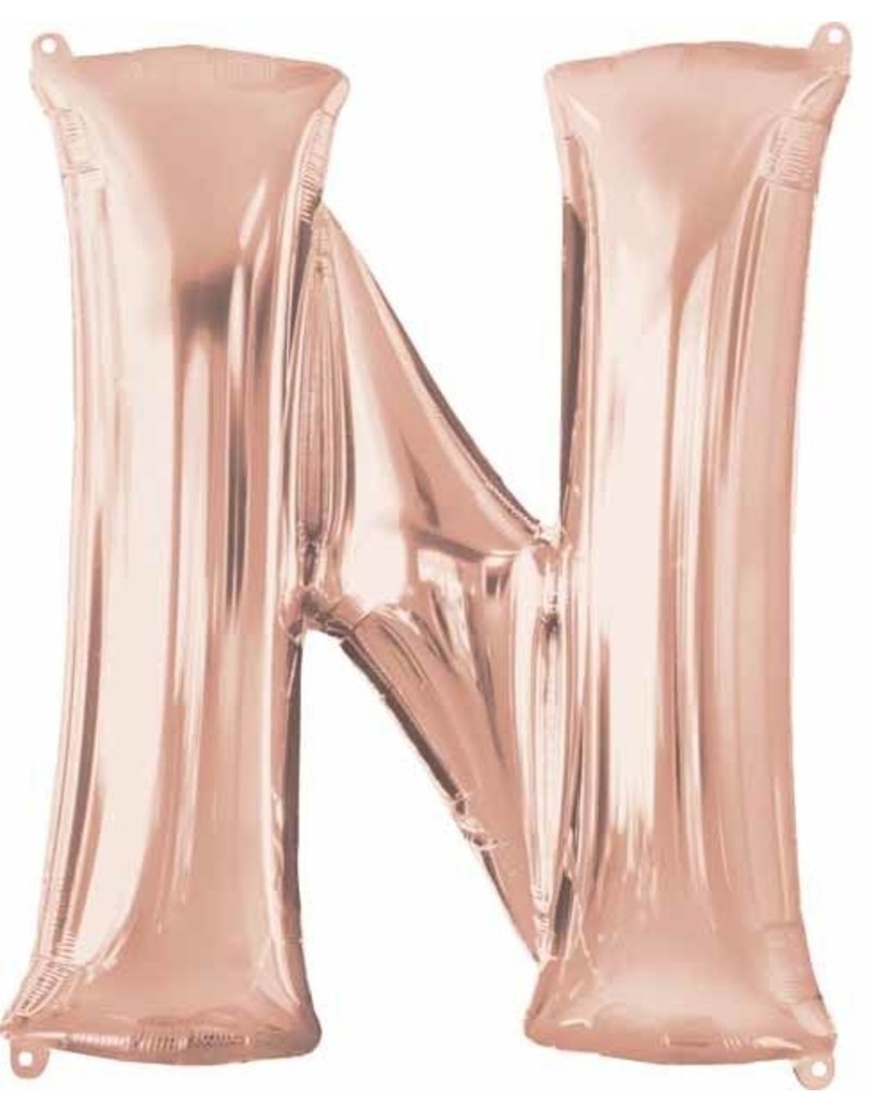 Rose Gold Letter N Mylar 34" Balloon