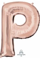 Rose Gold Letter P Mylar 34" Balloon
