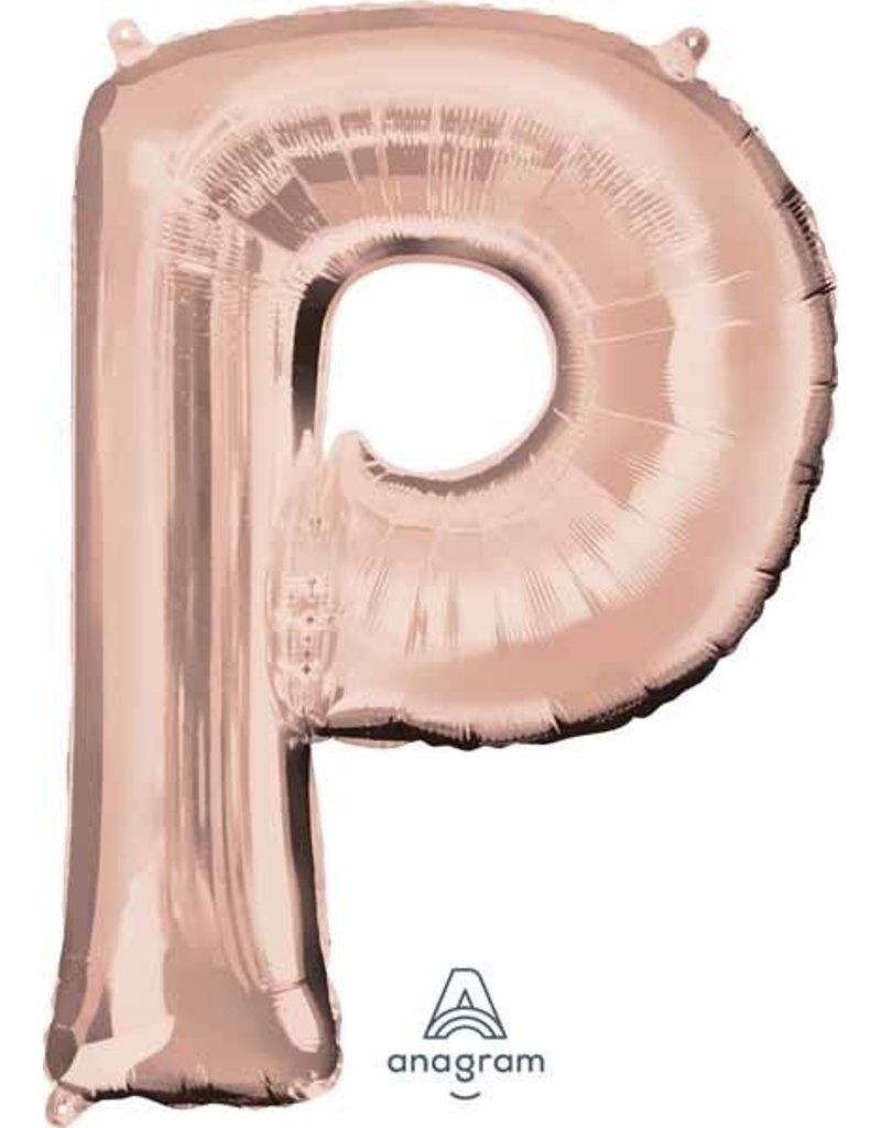 Rose Gold Letter P Mylar 34" Balloon