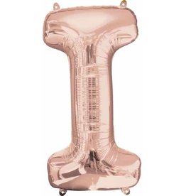 Rose Gold Letter I Mylar 34" Balloon