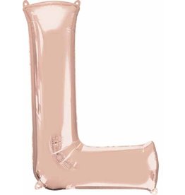 Rose Gold Letter L Mylar 34" Balloon