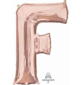 Rose Gold Letter F Mylar 34" Balloon