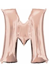 Rose Gold Letter M Mylar 34" Balloon