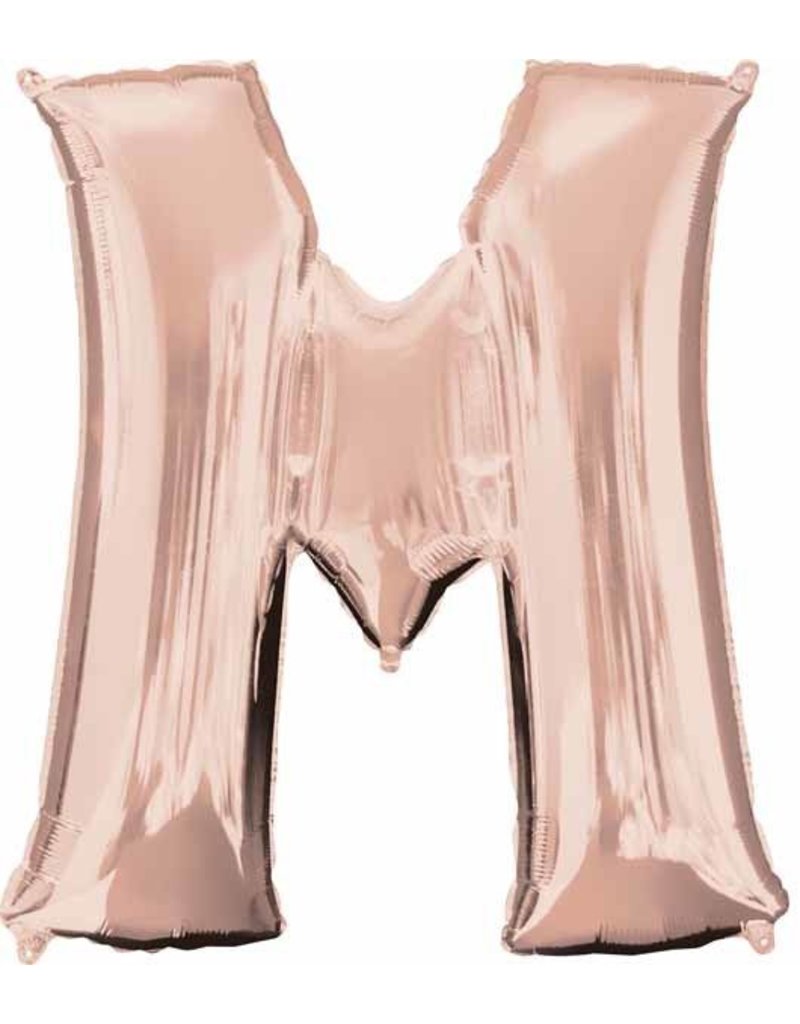 Rose Gold Letter M Mylar 34" Balloon