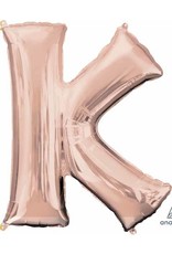 Rose Gold Letter K Mylar 34" Balloon