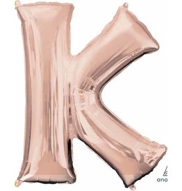 Rose Gold Letter K Mylar 34" Balloon