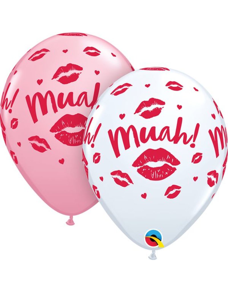 11" Kissy Lips Muah! Latex Balloon (Without Helium)