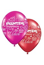 11" Valentine's Day Messages Latex Balloon (Without Helium)