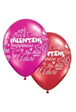11" Valentine's Day Messages Latex Balloon (Without Helium)