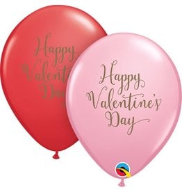 11" Valentine's Day Script Latex Balloon (Without Helium)