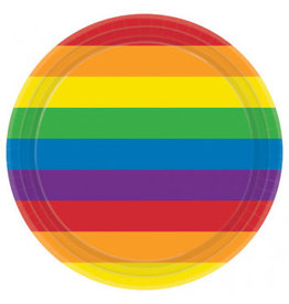 Rainbow Round Plates, 9" (8)