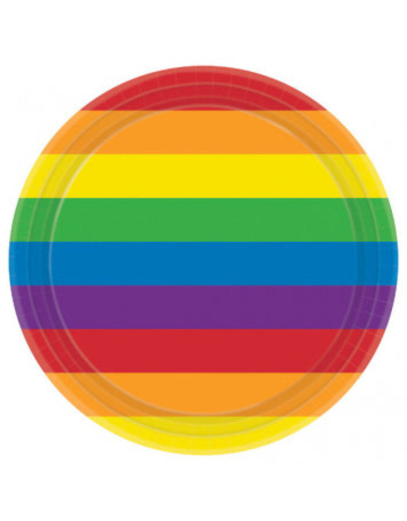 Rainbow Round Plates, 9" (8)