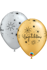 11" Congratulations Elegant Sparkle Balloon (Without Helium)