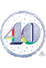 Here's To Your 40th Birthday 18" Mylar Balloon