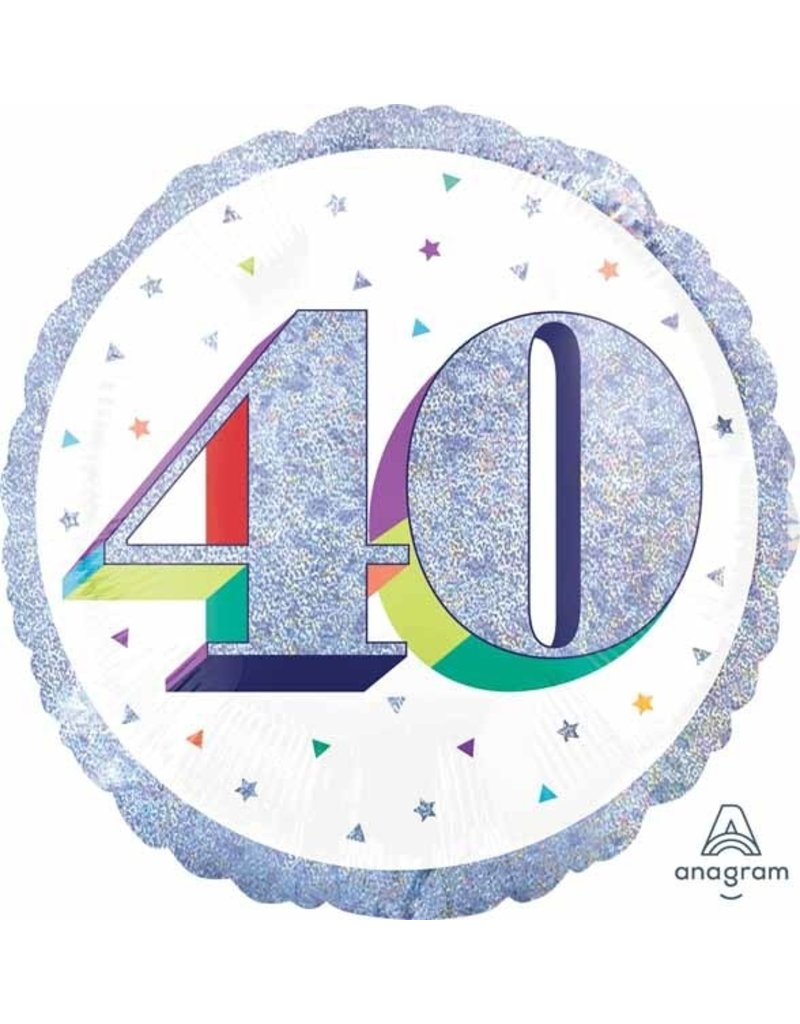 Here's To Your 40th Birthday 18" Mylar Balloon