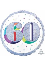 Here's To Your 60th Birthday 18" Mylar Balloon