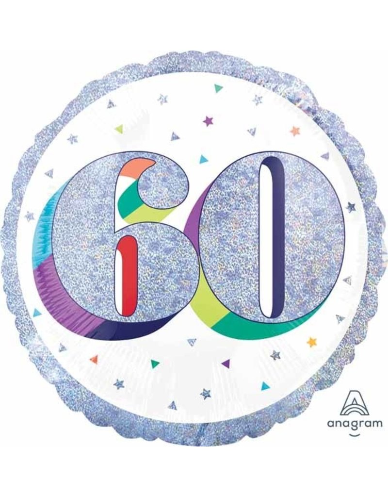 Here's To Your 60th Birthday 18" Mylar Balloon