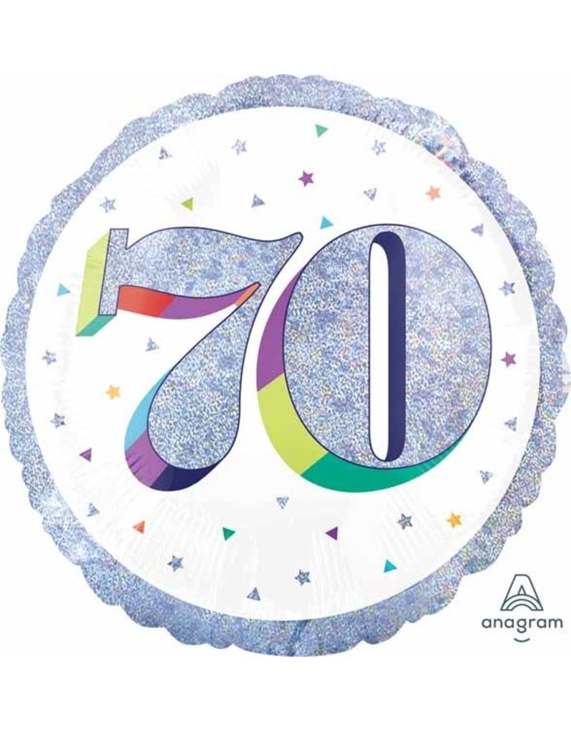 Here's To Your 70th Birthday 18" Mylar Balloon